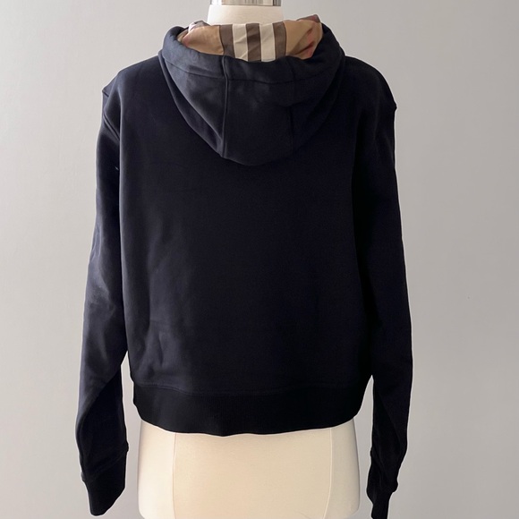 Burberry Crop Hoodie in Black - Picture 4 of 8
